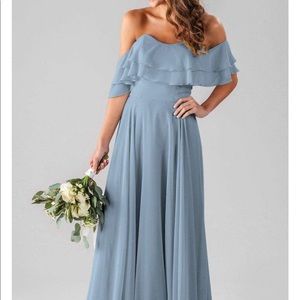 KENNEDY BLUE ALISON BRIDESMAIDS DRESS IN SLATE BLUE SIZE 10